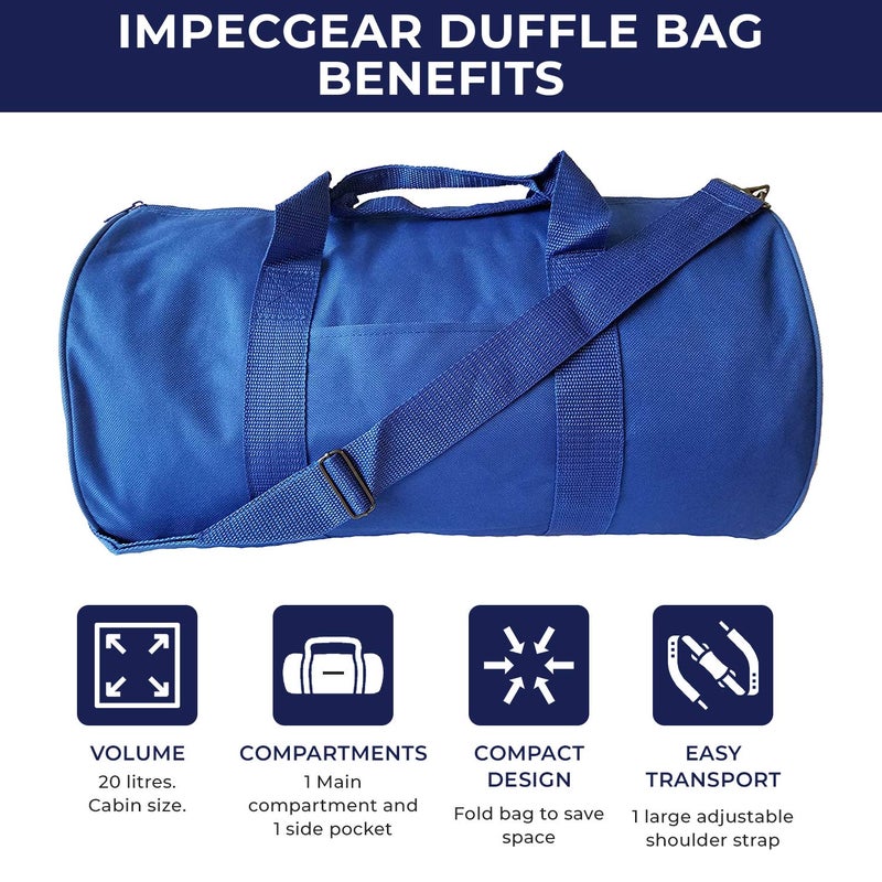 ImpecGear Round Duffel Sports Bags, Travel Gym Fitness Bag. (Royal) small-medium - Image 4